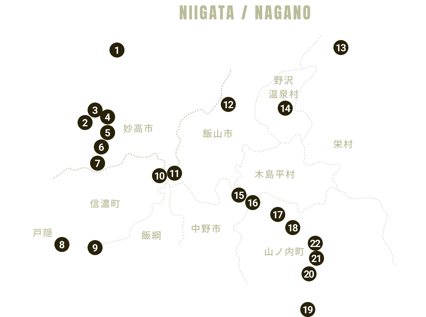 提携スキー場マップ