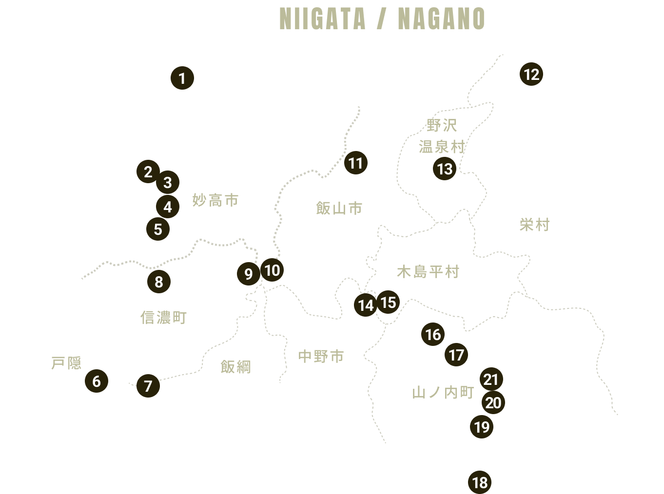 提携スキー場マップ